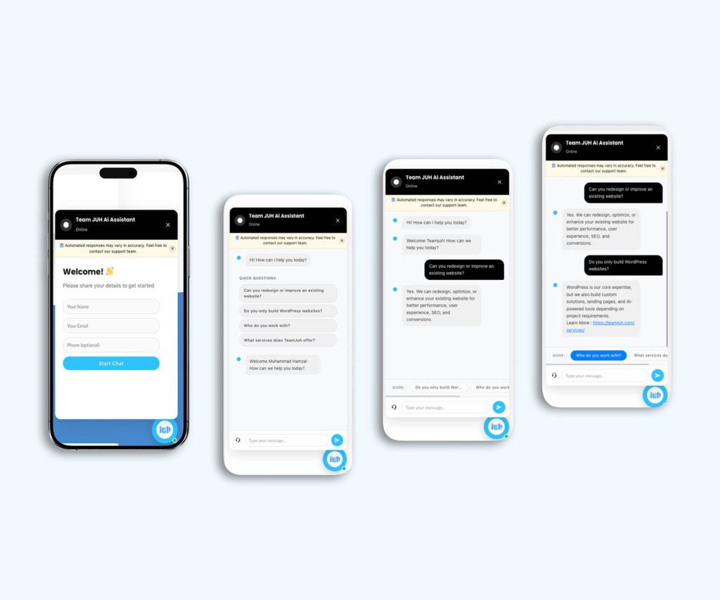 TeamJUH's smart AI chatbot interface featuring ChatGPT and Claude integration